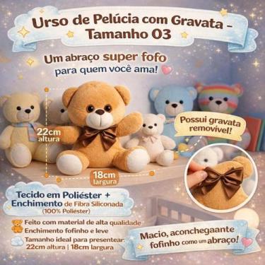 Imagem de Urso De Pelúcia 20Cm Decoração Infantil Brinquedo Presente Ursinho Mac