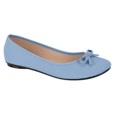 Imagem de Sapatilha Feminina Moleca Laço Classico Confortável Jeans, Azul, Celes