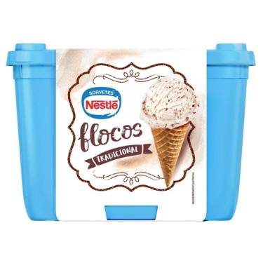 Imagem de Sorvete Tradicional Flocos Nestlé Pote 1,5L