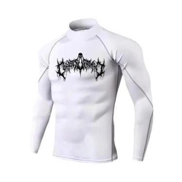 Imagem de Camisa De Compressão Masculina Y2K De Gola Alta Para Fitness, Secagem 