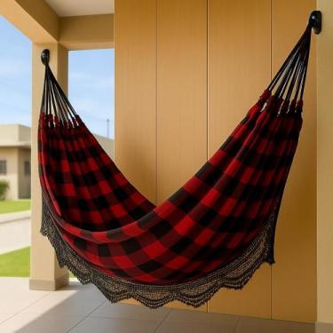 Imagem de Rede de Dormir Casal 100 Algodão Reforçada 4,50m  Luxo e Conforto Mode