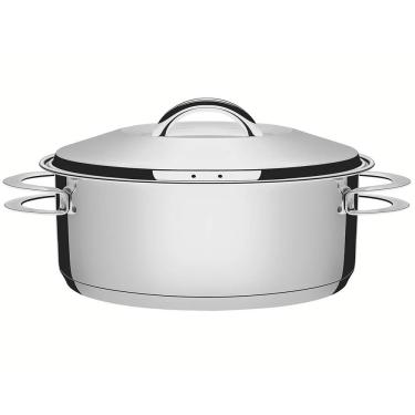 Imagem de Caçarola Rasa Tramontina Solar em Aço Inox Fundo Triplo com Tampa e Alças 24 cm 4,7 L 62503241