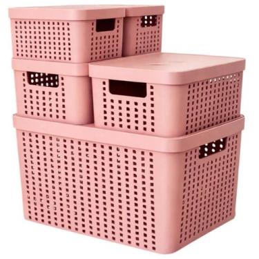 Imagem de Kit 5 Caixas Organizadoras com Tampa 2 Litros 4,5 Litros 17 Litros Ces