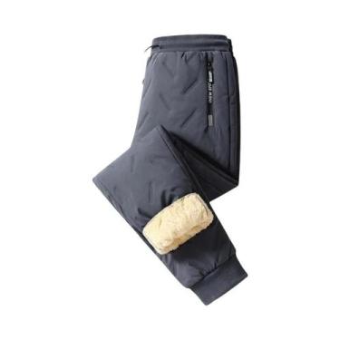 Imagem de Calças De Moletom Masculinas De Inverno Com Forro Térmico Impermeáveis