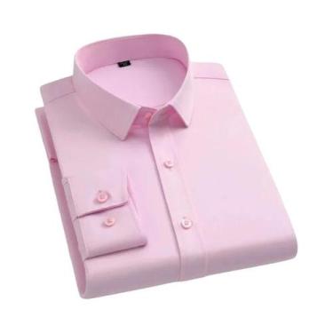 Imagem de Camisa Masculina Roxa Slim Fit Antirrugas Macia Sem Necessidade De Pas
