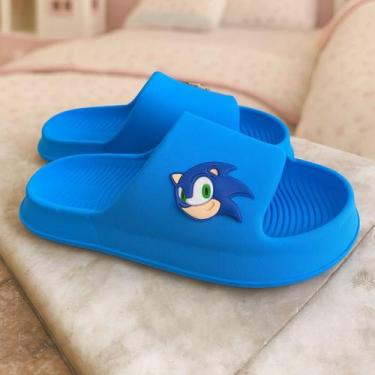 Imagem de Papete Nuvem Menino Sonic Slide Chinelo Menino Calçado Confortável Esc