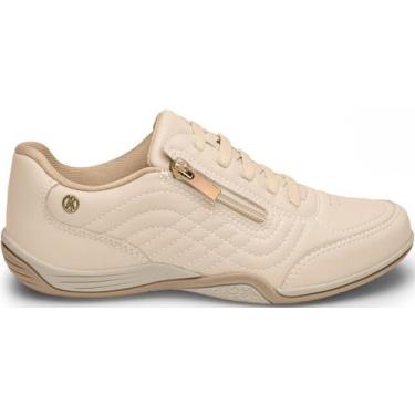 Imagem de Tênis Kolosh Casual Calce Fácil Conforto Elástico Leve Ziper, Bege, 35