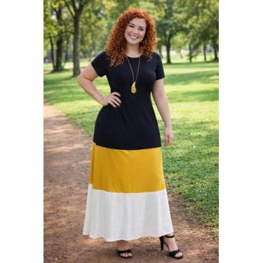 Imagem de Vestido Longo 3 Cores Faixa Moda Feminina - modanascimento, Preto, Bra