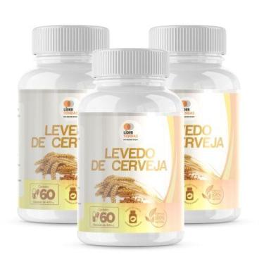 Imagem de Kit 3 Potes Levedo de Cerveja 400mg 180 Capsulas - Rico em Vitaminas d