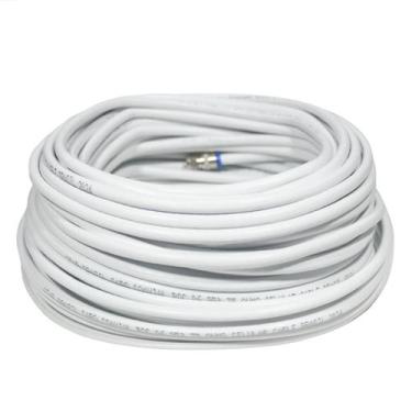 Imagem de Cabo Antena Tv UHF VHF Digital Parabolica RG6 Montado Pronto Branco Co