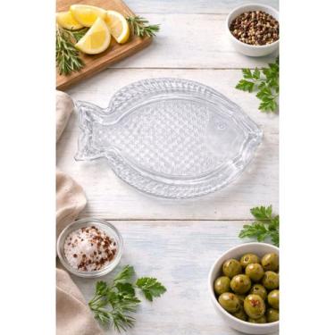 Imagem de Travessa de Vidro em Formato de Peixe 35x24cm - YANGZI