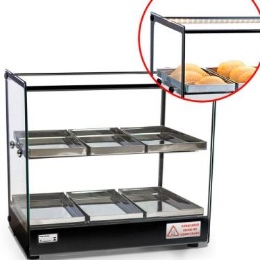 Imagem de Estufa Salgados com Luz de LED Reta 6 Bandejas Vitrine EVR - Titã, 220