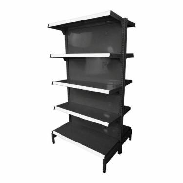 Imagem de Gôndola Prateleira Preta 5 Níveis 40x30 New Plus 1,70 Central Inicial 