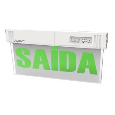 Imagem de Luminária Emergência Saída Verde Face Única bivolt Avant