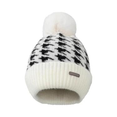 Imagem de Chapéu de Malha Grosso de Inverno Feminino com Pompom - Gorro Quente d
