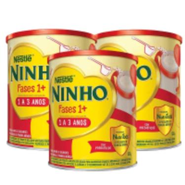 Imagem de Kit 3 Ninho Fases 1+ Fórmula Infantil Primeira Infância de 1 a 3 anos 800g