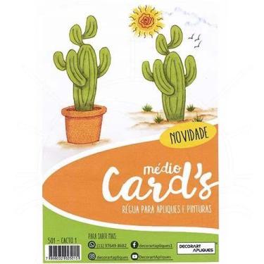 Imagem de Régua Médio Cards Apliques e Pinturas - Cactos 01 - Decorart
