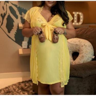 Imagem de Camisola Amamentação - Graziavca, Amarelo, M