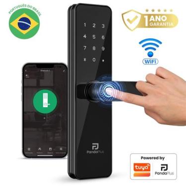 Imagem de Fechadura Biométrica Eletrônica Digital Wifi Inteligente Porta Maçanet