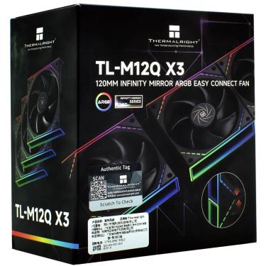Imagem de Cooler para Gabinete TL-M12Q X3 Infinity Mirror Kit 3 Ventiladores 120mm ARGB Preto Thermal Right