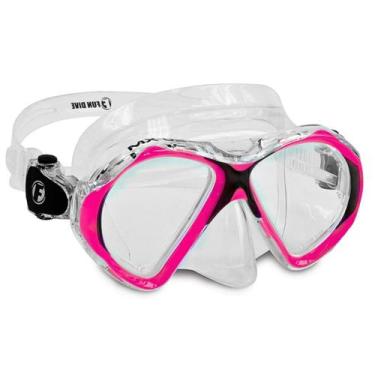 Imagem de Máscara Mx-02 Fun Dive, Baixo Volume Mergulho Pesca Sub, Transp, Rosa