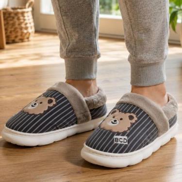 Imagem de Pantufa Chinelo Inverno Ursinho Adulto Unissex Confortável - Genérico,