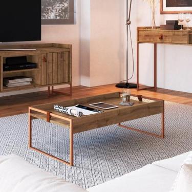 Imagem de Mesa Centro Retangular para Sala de Estar 30cm x 48cm x 93cm Columbia 
