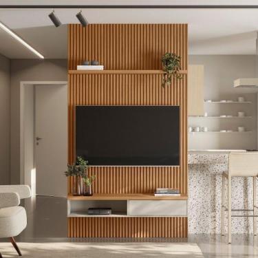 Imagem de Painel Ripado para TV até 75 Polegadas MDF 140CMX250CM Modular 1 Nicho