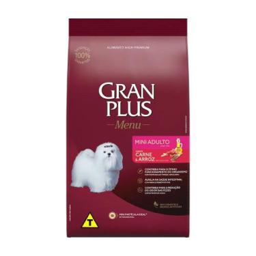 Imagem de Ração Gran Plus Menu Cães Adultos Porte Mini Carne e Arroz 10,1kg - GR