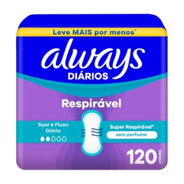 Imagem de Always Respirável Sem Perfume Protetor Diário 120 Unidades