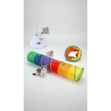 Imagem de Kit Torre e Túnel Interativo para Gatos - Congratulations Store