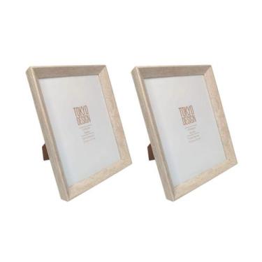 Imagem de Kit 2 Porta Retrato Basic Tokyo Design Moldura MDF 15x20cm Cor:Cerejei