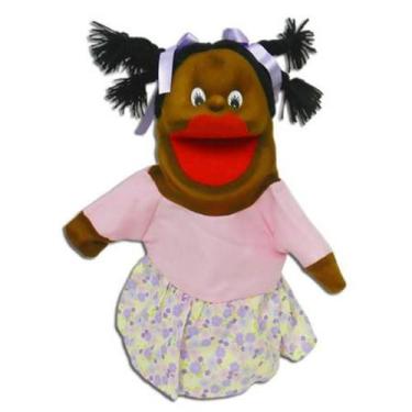 Imagem de Fantoche pequeno 3d em tecido: menina negra - luqueta - 97, U