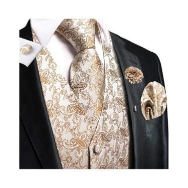 Imagem de Colete Masculino Jacquard Para Casamento E Festa De Negócios, Conjunto