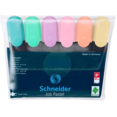 Imagem de Caneta Marca Texto JOB Schneider 6 Cores Pasteis Cartela - Compactor