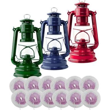 Imagem de Lampião A Querosene Lamparina Luminária 27cm Com 12 Camisas - Western,