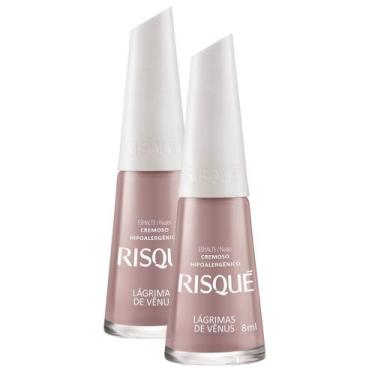 Imagem de Kit 2 Esmalte Risqué Nude Cremoso Lágrimas de Vênus 8ml