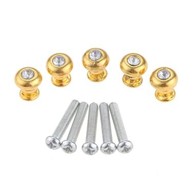 Imagem de 5 pcs/conjunto de ouro mini knobs diamante decoração pequena liga de zinco alças 11x14mm puxa porta gaveta porta gaveta vintage jóias peito w/parafusos YYDFPIIA