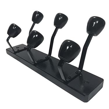 Imagem de Cabide de madeira 3 ganchos p/parede ou porta organizador p/casa Preto