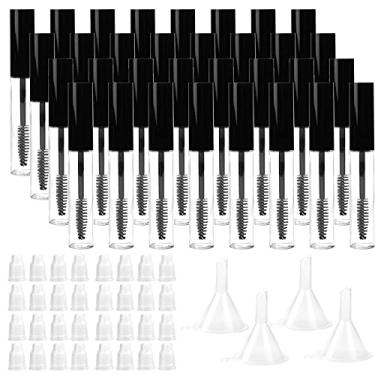 Imagem de Hedume Pacote com 16 tubos de rímel vazios de 10 ml com varinha de cílios, recipiente de creme para cílios com inserções de borracha e funis para óleo de rícino, cosméticos DIY