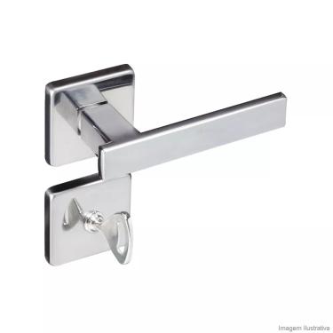 Imagem de Fechadura para Banheiro Aço Zamac Concept com Roseta 408 Pado Cromado