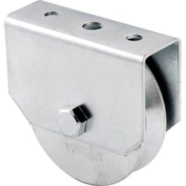 Imagem de Roldana Para Portão 2.1/2 Tipo V Em Aço Zincado Caixa Fecha