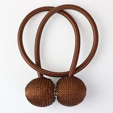 Imagem de 1 pacote de clipe de fivela de alça de cortina magnética para acessórios de cordão traseiro de alça de cortina, marrom