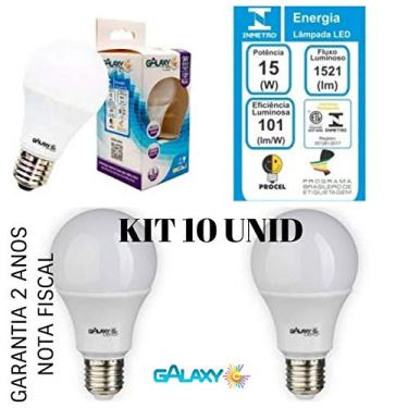 Imagem de KIT 10 Lampada de Led Bulbo 15W E27 Branca Fria 6500k Garantia