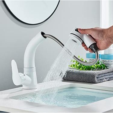 Imagem de Puxe a torneira preta da pia do banheiro misturador de água quente e fria guindaste elevador para cima e para baixo Chrome 360 graus torneira misturadora de água, 1, China