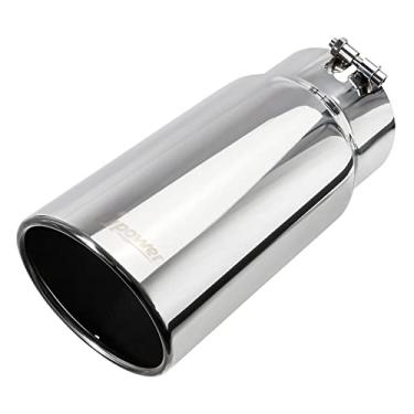 Imagem de Upower Diesel Universal Trucks Ponta de exaustão de carro 10 cm Entrada 15 polegadas Saída de aço inoxidável de 15 polegadas de comprimento Parafuso