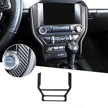 Imagem de RT-TCZ Console central de fibra de carbono, painel multimídia, decoração, adesivos, acessórios para Ford Mustang 2015 2016 2017 2018 2019 2020 2021