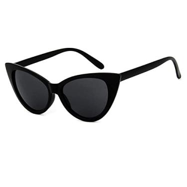 Imagem de Óculos de sol de designer vintage olho de gato feminino óculos de sol preto fosco óculos de condução ao ar livre, 3, china