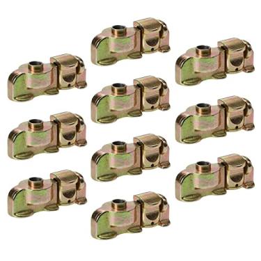 Imagem de US Cargo Control L Track Encaixe de parafuso duplo com rosca rosqueada – Use com trilhos L em seu caminhão ou reboque para criar pontos de ancoragem instantâneos – Limite de carga de trabalho de 600 g – Pacote com 10