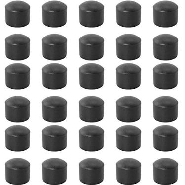 Imagem de SQXBK Tampa de extremidade de peosball 30 peças 15,8 mm haste de mesa de pebolim preto tampas de extremidade de borracha de segurança de tubo flexível protetores de ponta de borracha